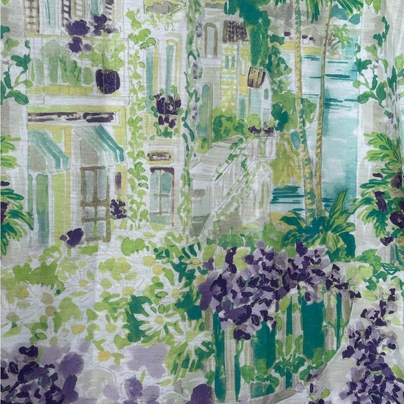 Chico’s Mediterranean Villa Watercolor Print Short Sleeve Top Size L Chicos 2 - Picture 4 of 10